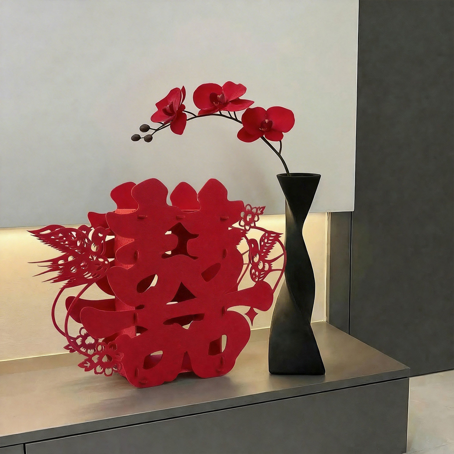 糊涂娘娘婚房布置立体喜字摆件结婚新房卧室客厅摆台装饰婚礼用品