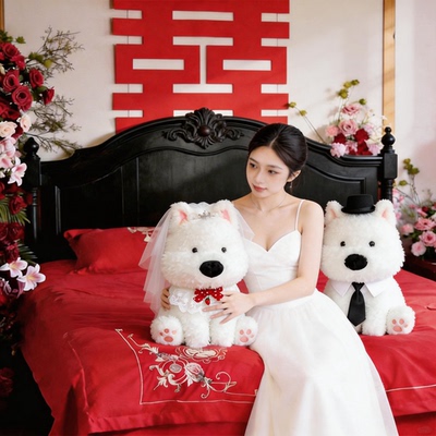 糊涂娘娘压床娃娃一对结婚高档小狗创意可爱陪嫁大号婚庆礼物