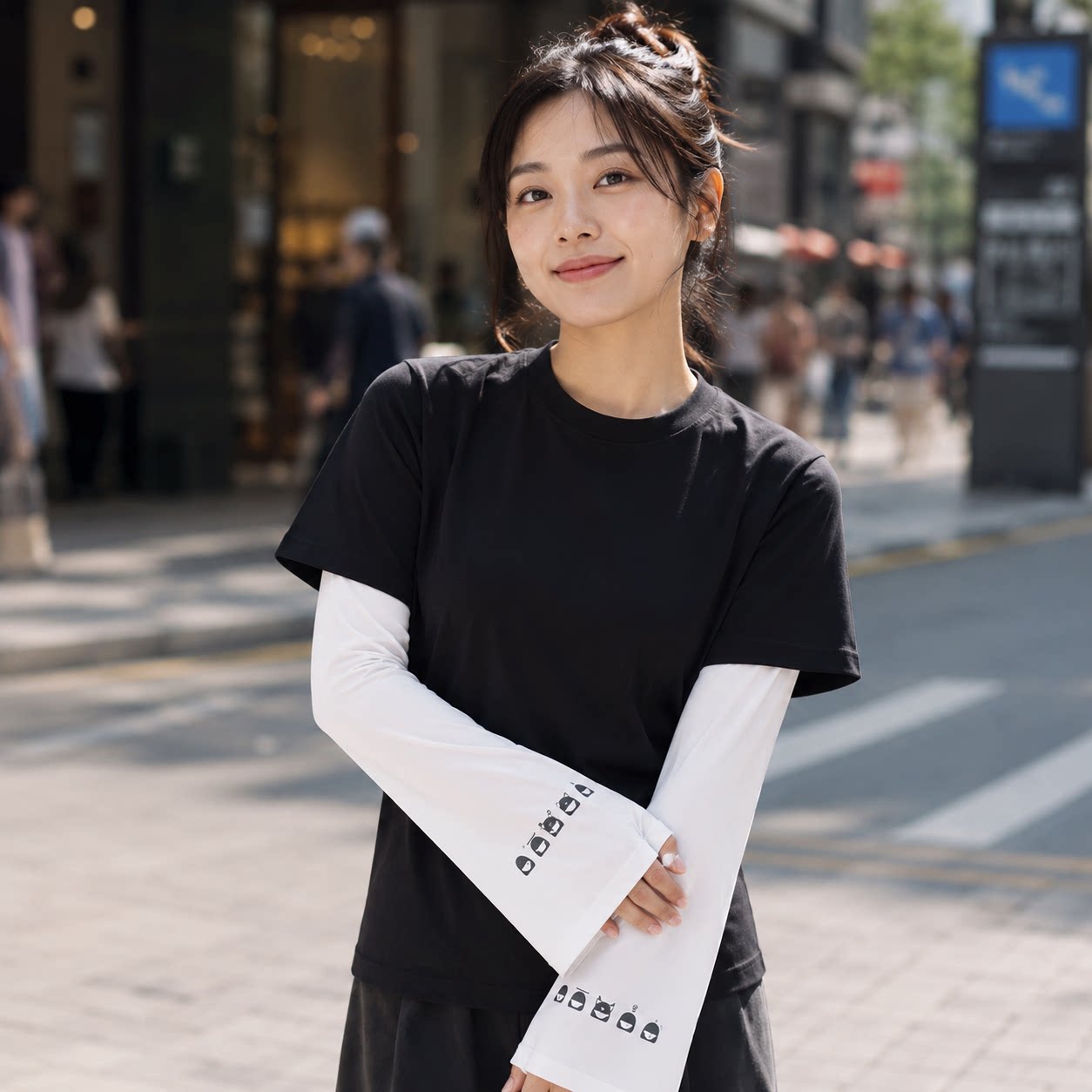 女士防晒百搭冰袖套袖图片