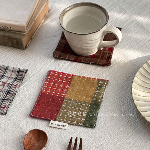 中古美拉德色系隔热垫氛围装饰垫