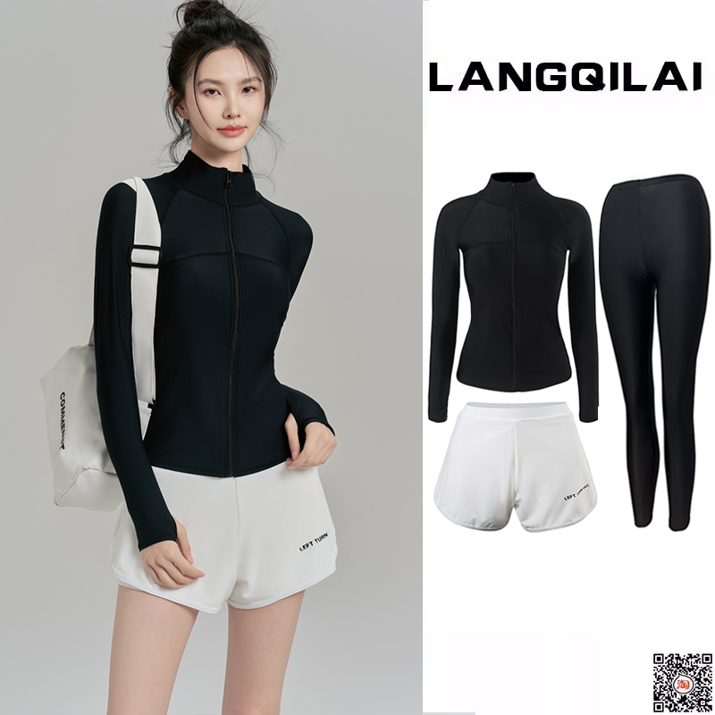 潜水服游泳衣女户外拉链长袖上衣