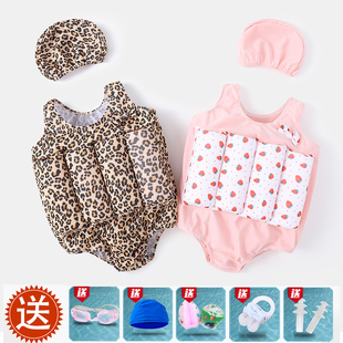 女童浮力泳衣婴儿游泳衣连体女孩幼童小童2-3岁幼儿1儿童泳装宝宝