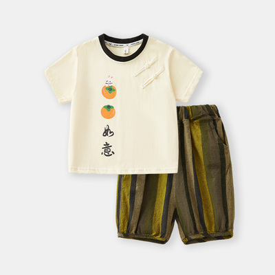 新款儿童女童运动休闲夏季印花韩版卡通时尚套装洋气两件套潮童