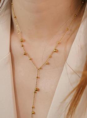 流苏锁骨链项圈女轻奢双层颈链气质复古脖子饰品小众冷淡风项链