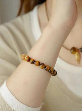 手串金虎眼石手串天然石撞色美拉德手链合集多巴胺手链小众复古