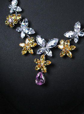 欧美蜜蜂轻奢锆石项链礼服