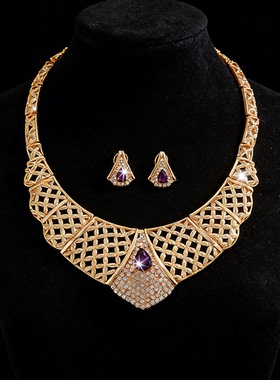 水晶花朵新娘礼服晚宴舞台配饰