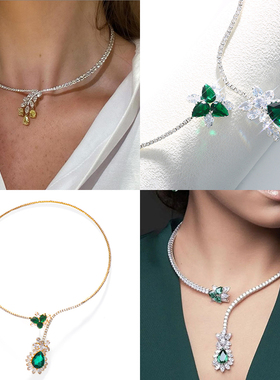 设计感风信子超闪宝石水晶项圈