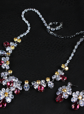 欧美短款重工水晶宝石礼服轻奢