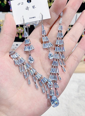 麦芭贝尔人造水晶女项链套装