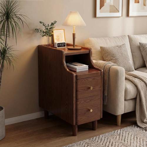 小户型救星！实木沙发侧边窄柜