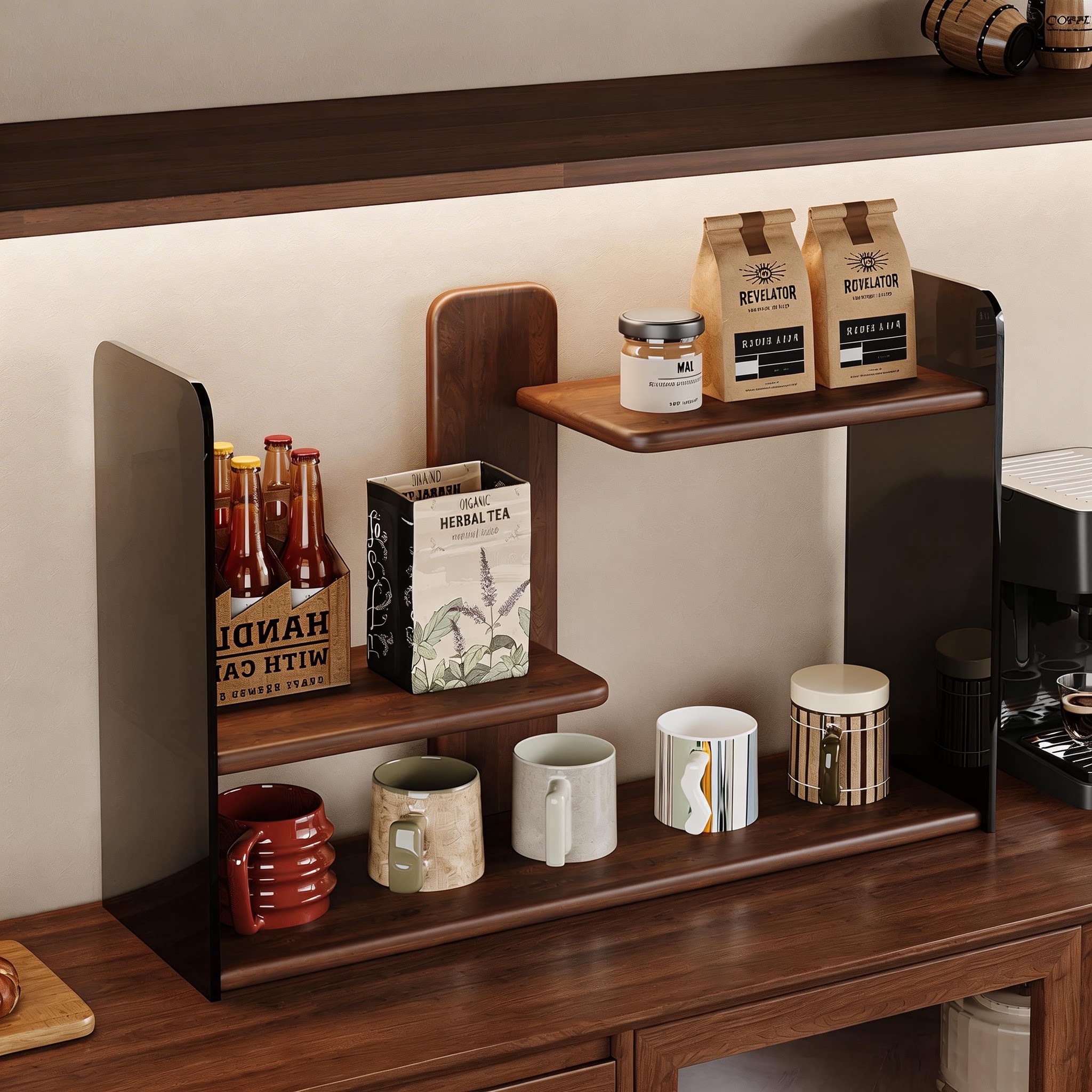 实木桌面置物架书本收纳立架亚克力多层展示架学生卧室书桌增高架