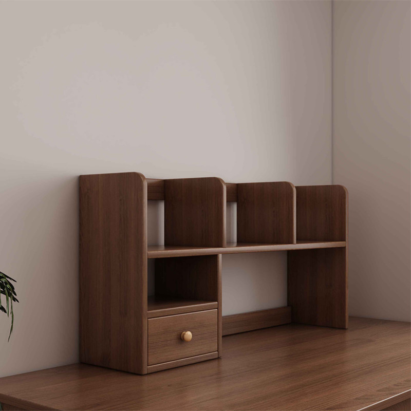 实木桌面书架简易置物架小型多层收纳架学生家用书桌立式储物架子