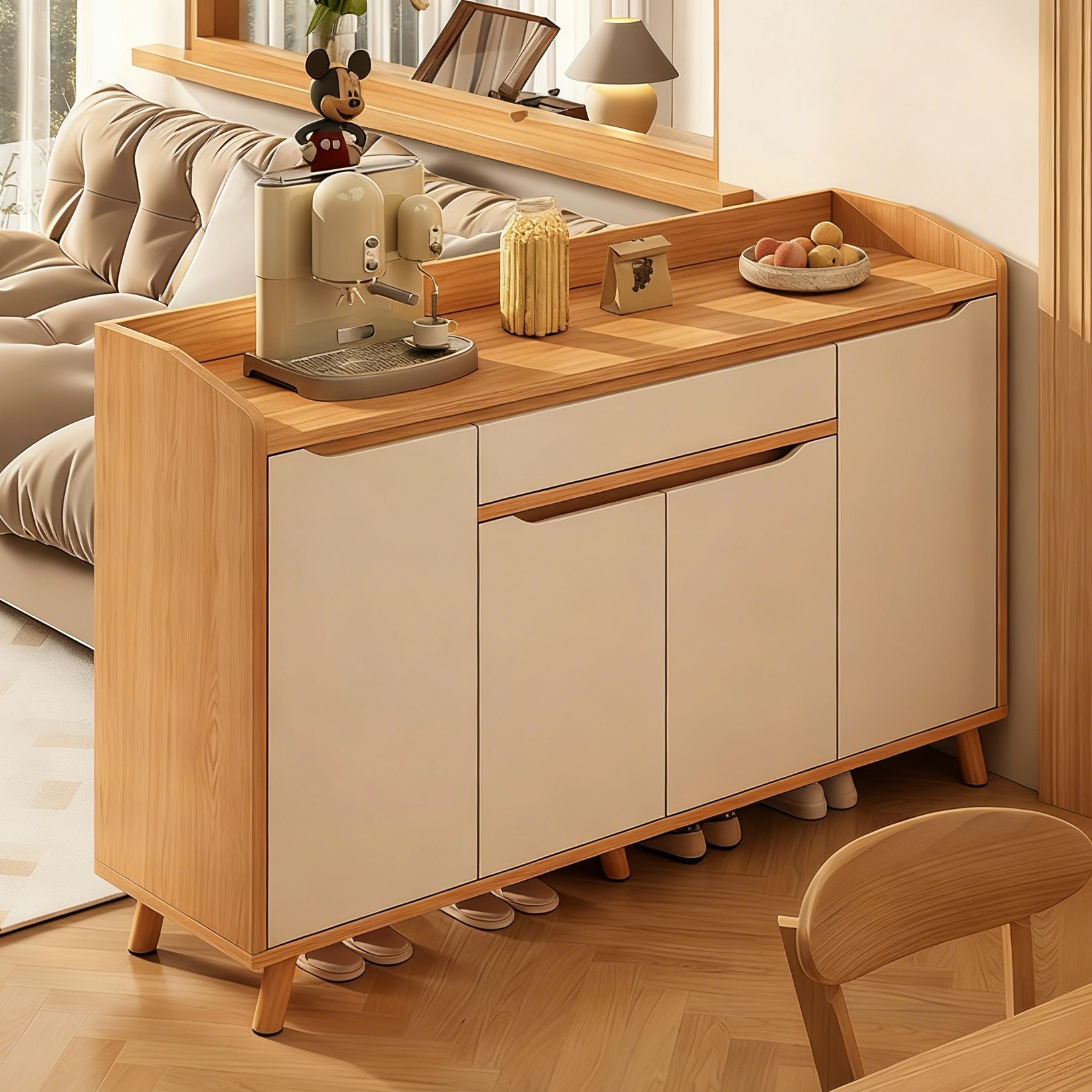 入户鞋柜家用门口室内收纳柜一体靠墙新中式储物玄关柜大容量鞋架