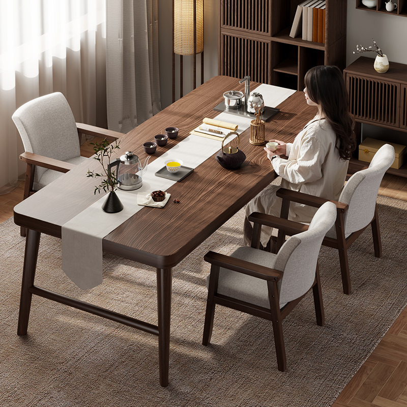 茶桌实木茶台一体小户型大板