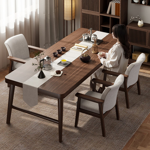 茶桌实木茶台一体小户型大板