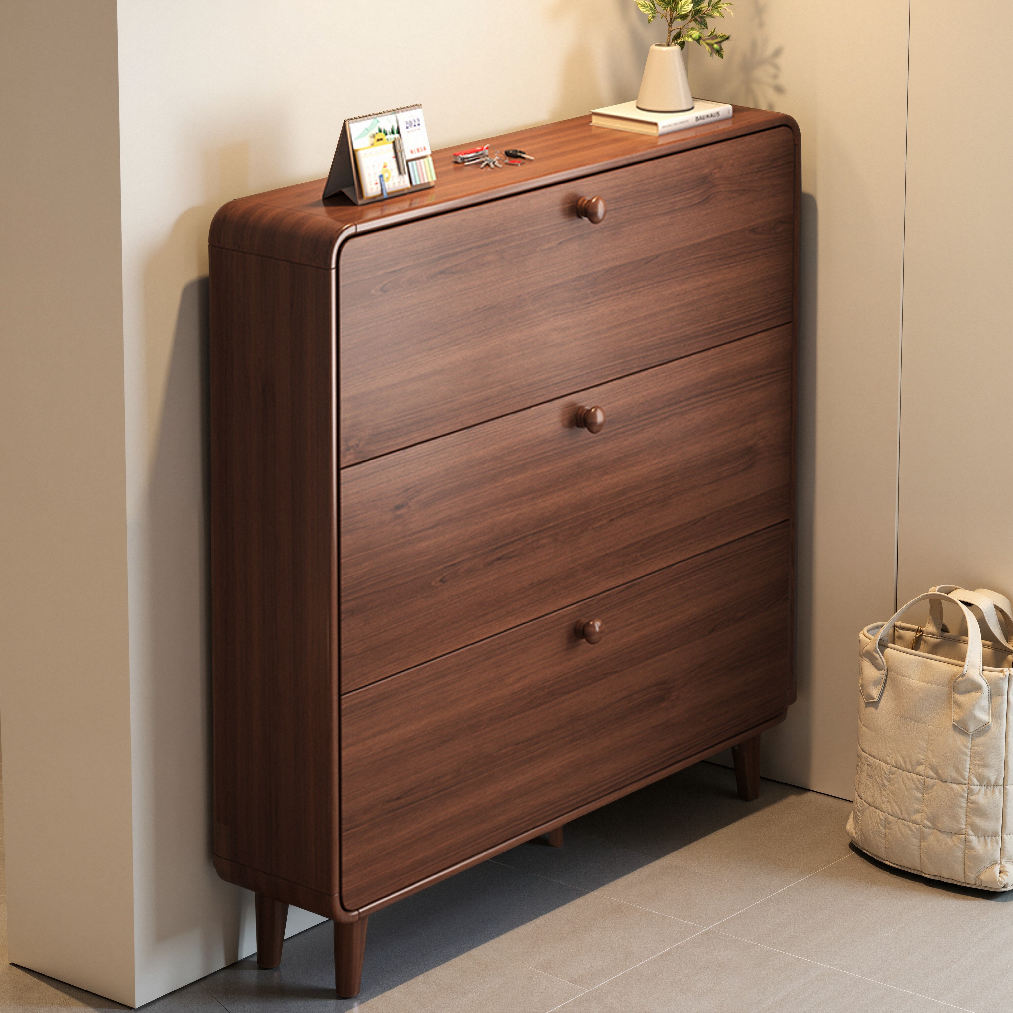 【董宇辉推荐】实木圆角超薄鞋柜