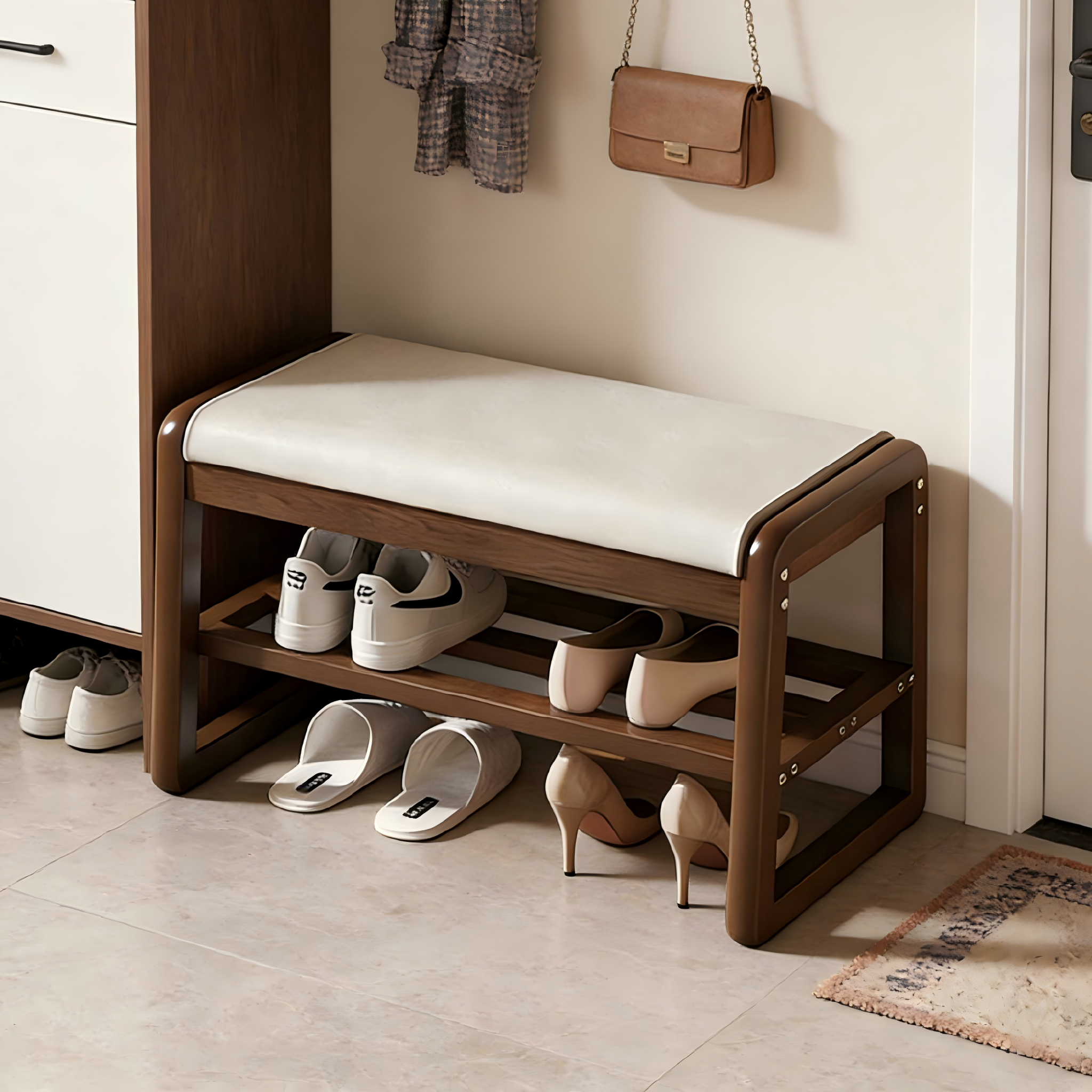 实木换鞋凳门口家用可坐储物鞋柜现代简约小户型入户门收纳穿鞋凳