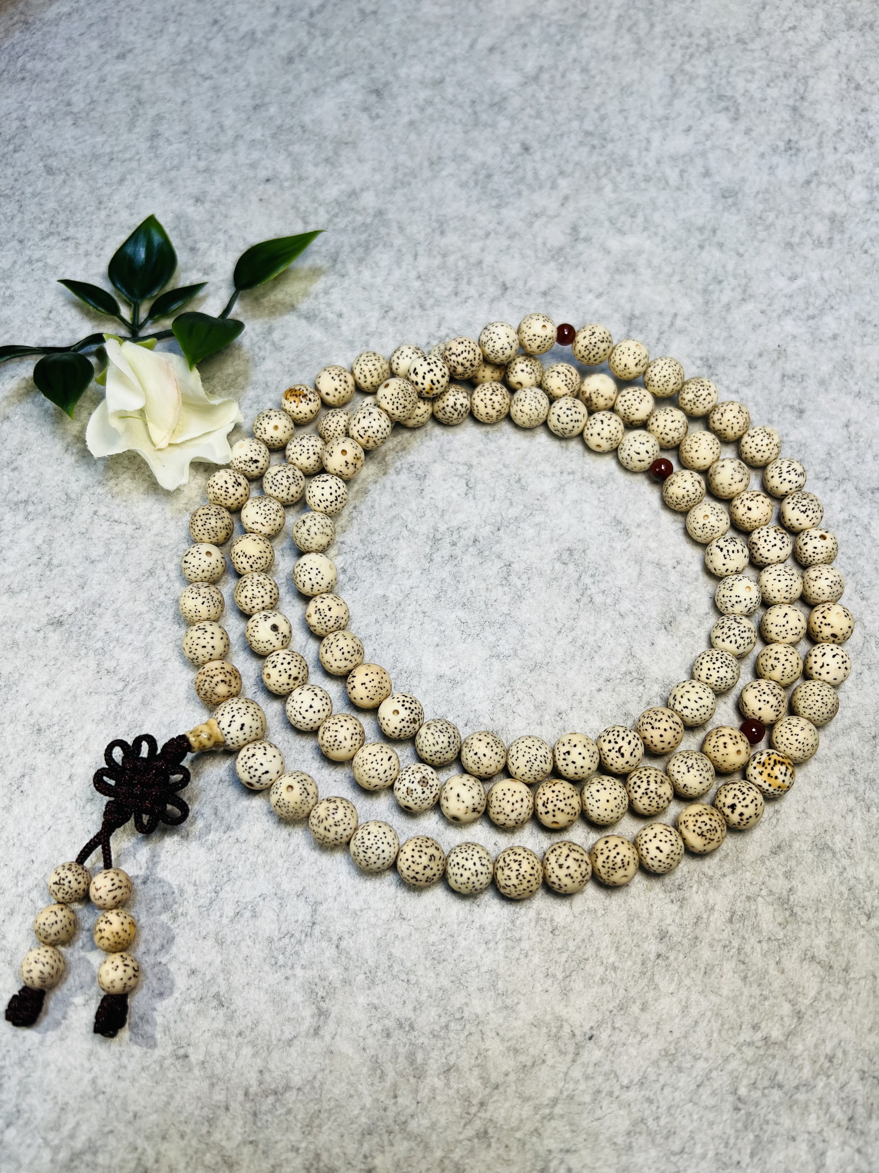 文玩佛珠早期精品A+天然老星月菩提108颗10mm精磨正圆正月