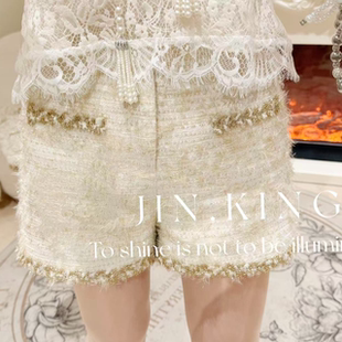 名媛小洋裙短裤 法式 小众轻奢小香风短裤 现货JIN_KING