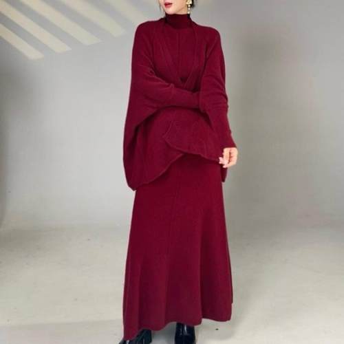 不规则绵羊毛披肩羊绒针织开衫