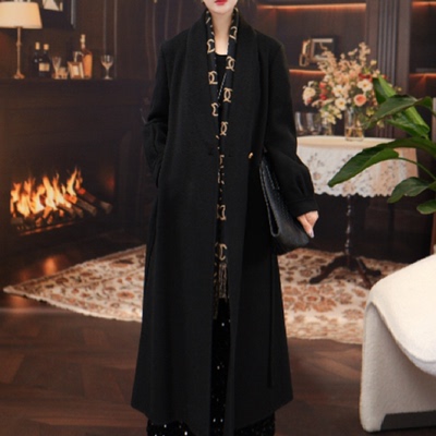 双面羊绒大衣女过膝中长款