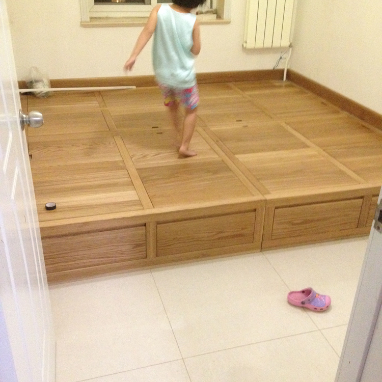 取木工坊地台定制，原木/实木直拼板/齿接板可选；德国进口木蜡油