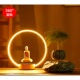 磁悬浮佛像自转LED发光环形台灯磁浮无面佛无相禅意冥想家居摆件