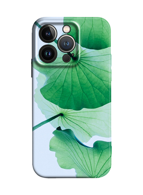 新中式国风绿色荷叶清爽适用iPhone16/16e ProMax苹果15plus14Pro菲林手机壳13/12/11保护套防摔mate70小米15