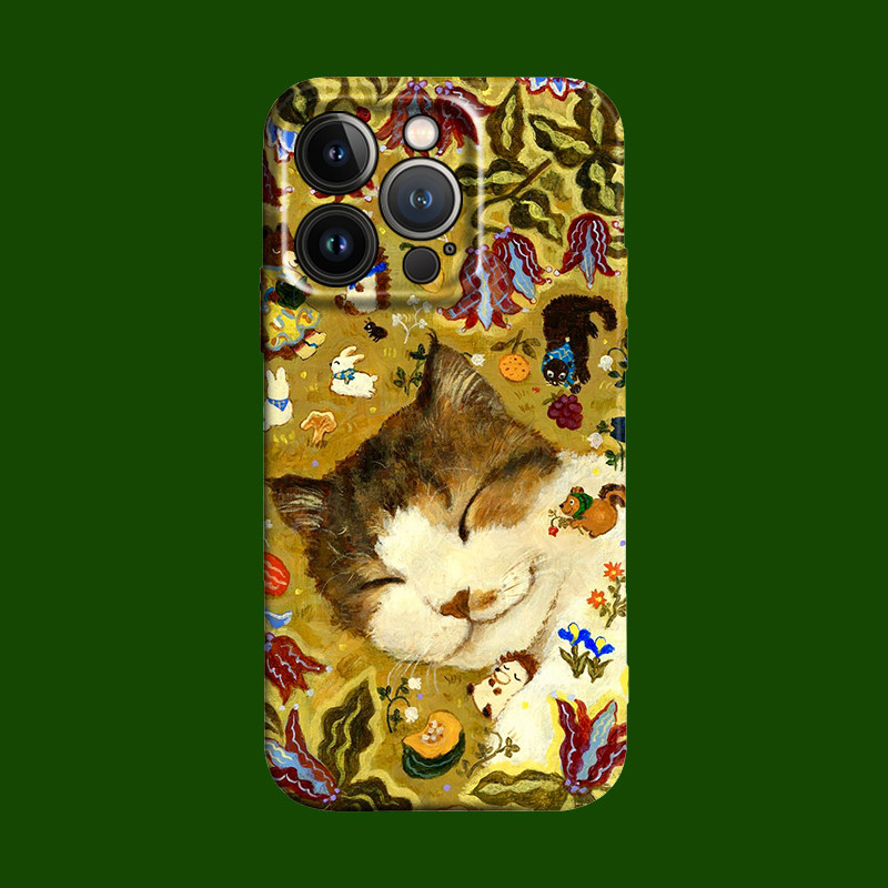 可爱春眠慵懒睡觉猫咪文艺适用iPhone16promax手机壳15plus苹果14Pro软硬13保护套11全包防摔12华为mate70pro,3C数码配件,手机保护套/壳,淘宝优惠券,粉丝福利购,淘宝优惠卷