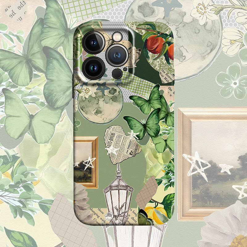 潮流时尚绿色拼贴春夏手机壳