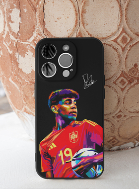 足球运动员拉明亚马尔Lamine Yamal周边适用iPhone16 ProMax/15 plus苹果14Pro手机壳13防摔12保护套华为小米