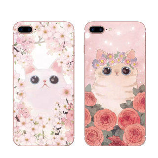 韩国可爱萌猫咪粉色女款适用iPhone 8 plus/6S苹果7P手机壳保护套