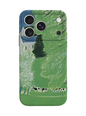 春意盎然林间小屋和马绿色适用iPhone17 ProMax/air 16 plus苹果15Pro手机壳14防摔13保护套华为荣耀小米oppo