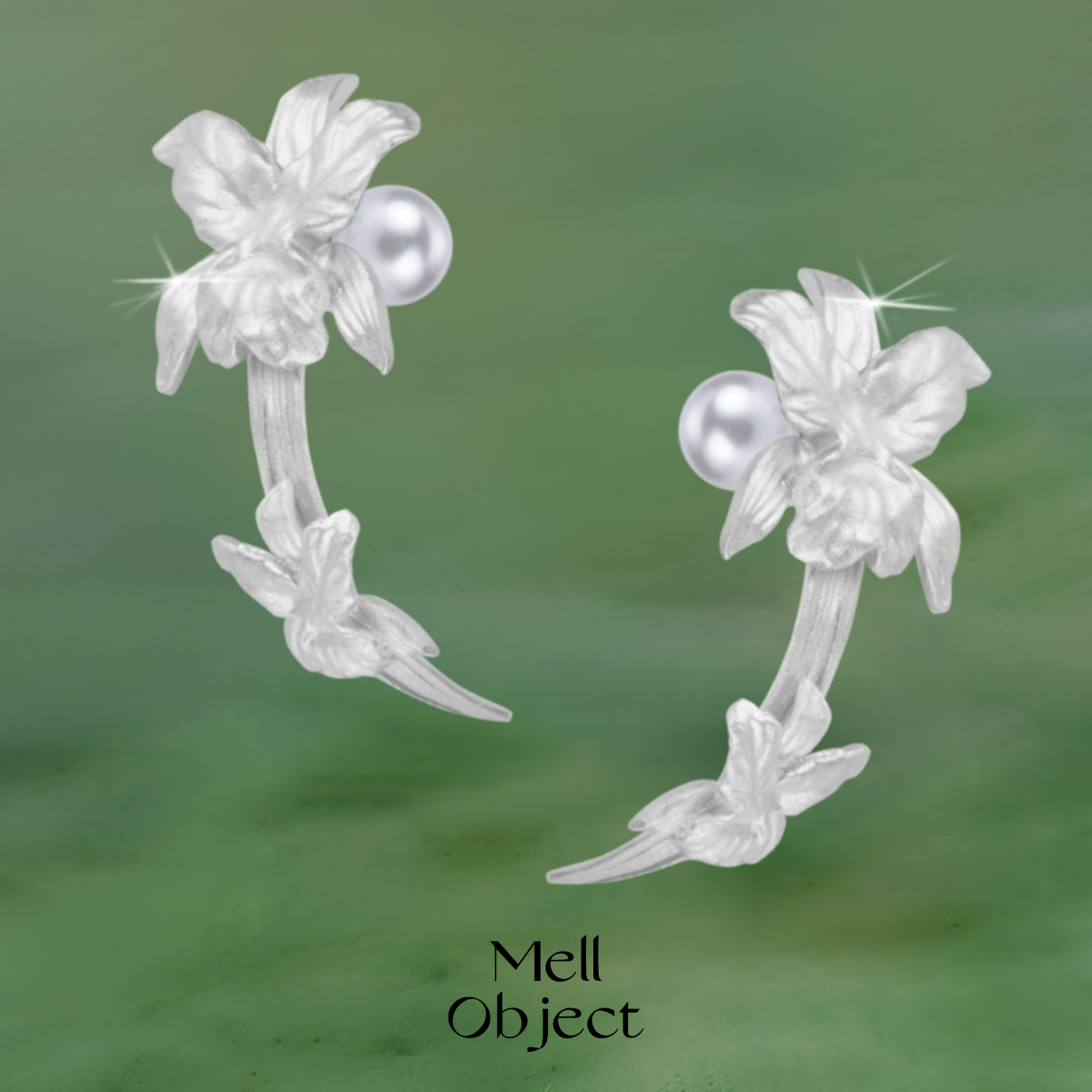 水仙兰花耳环Mell铜高级感