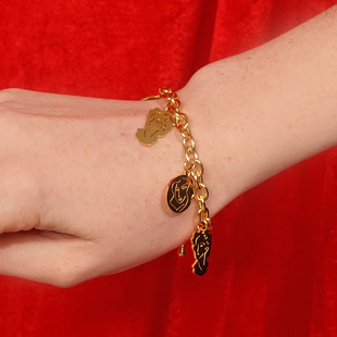 Mell马蒂斯画像手链 浪漫精致气质 钛钢镀金色人脸小众法式