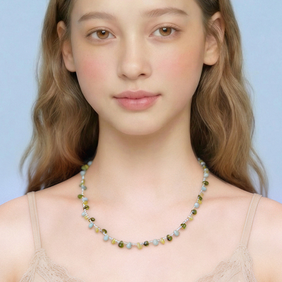 mell object原创设计玻璃水滴项链小众高级百搭锁骨链