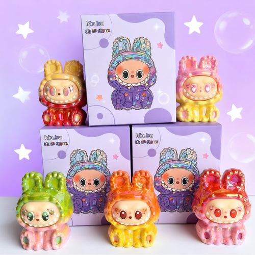 潮玩新脸树脂电镀拉布布多巴胺创意精品公仔桌面装饰摆件卡通