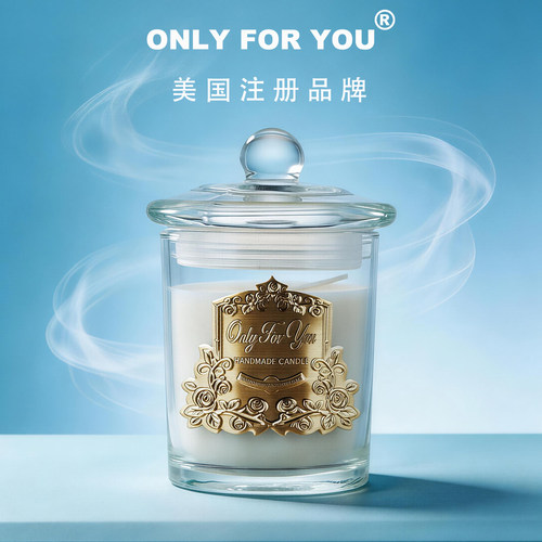 美国注册品牌金属铭牌透明香薰蜡烛伴手礼香氛精油礼物香氛香水调