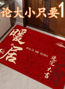 简约入户门地垫2025新款高级感进门门口耐脏防滑地毯红色喜庆脚垫