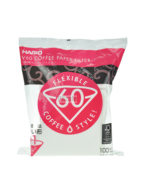 HARIO日本咖啡滤纸V60滴漏滴滤式手冲咖啡过滤纸0102原木漂白VCF