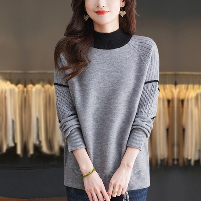 半高领毛衣女宽松内搭针织打底衫