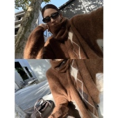 羊绒羊毛v领毛衣 nczz 冬令时 围巾