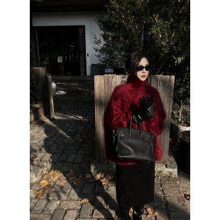 nczz 真丝马海毛不紧脖子高领毛衣 650克