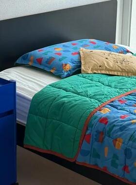 韩国正品代购tinycosmos积木柔软水洗纯棉儿童单人被子空调被枕套