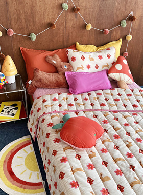 韩国正品代购tinycosmos蘑菇兔子莫代尔儿童单人被子空调被枕套