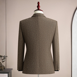 秋冬复古羊毛50%保暖磨毛平驳领西服上装休闲男士商务高级感西装，男装西服套装，星座1606-1