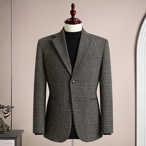 秋冬复古羊毛50%保暖磨毛平驳领西服上装休闲男士商务高级感西装，男装西服套装，星座1606-1