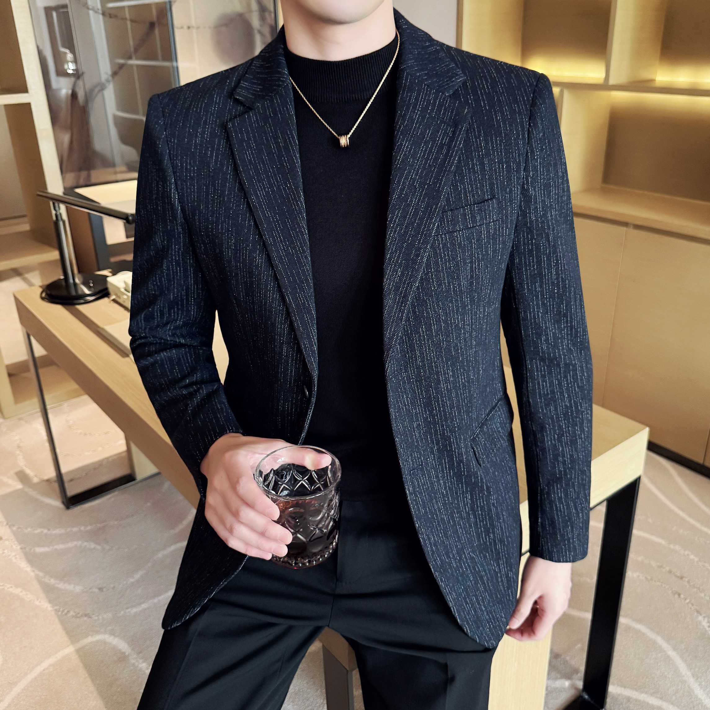 时尚休闲流星雨条纹西装外套男士韩版修身西服DX71-P148,男装西服套装,星座1606-1