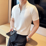 柏林格冰丝无痕PLO衫拉链上衣男短袖2810-P63，男装T恤，星座1606-1